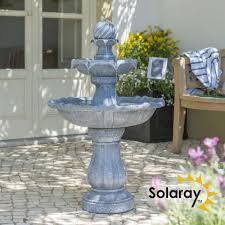 H92cm Grey Imperial Tiered Solar Water