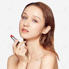 beauty makeup applying lipstick