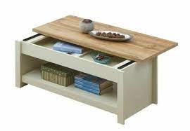 Table Shelf Storage Cream Oak Living