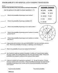 What is the probability of choosing a purple jelly bean, eating it, and then choosing a blue jelly bean? 28 Probability Worksheet 6 Compound Answers Worksheet Resource Plans