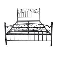 Black Queen Size Bed Metal Platform Bed