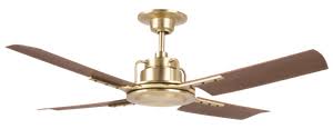 Peregrine Industrial Ceiling Fan No Light 4 Blade Ceiling Fan Brushed Satin Finish With Walnut Brown Blades Decorist