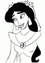 In this image, she is dressed beautifully and is looking very pretty. Printable Princess Jasmine Coloring Pages Coloring Home