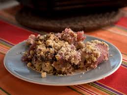 red wine cooked apples with pecan