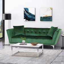 Arm Velvet Contemporary 3 Seater Sofa