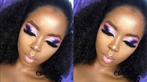 purple cut crease makeup tutorial dark