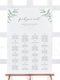 Alphabetical Wedding Seating Chart Template Greenery Olive