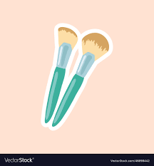 makeup brushes cartoon vector image