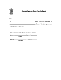 consent form for minor visa applicant