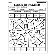 2 digit addition fall color by number