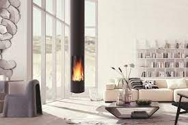 This Sleek Cylindrical Fireplace