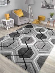 sahara silver grey hexagon area rug