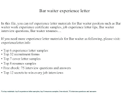 Waiter Cover Letter Sample Cover Letter For Waitress Position Ideas
