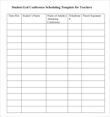 Parent Teacher Conference Schedule Template Class Planner