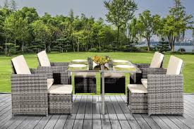 seater rattan cube outdoor dining set
