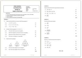 Grade 10 Maths Test Term 1 Number