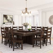 From trestle tables to pedestal tables, we're proud to offer a variety of elegant amish dining room tables made in the usa. Modern Pioneer Solid Wood Lazy Susan Pedestal Dining Table Chair Set