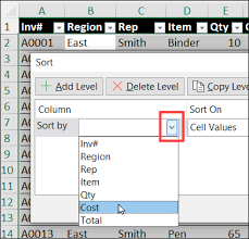 how to sort multiple columns in excel