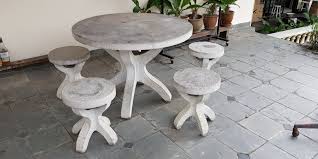 Marble Garden Table With 4 Marble