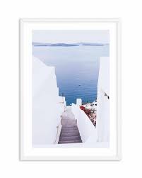 Aegean Views Santorini Art Print A4