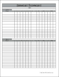 Baseball Scorecard Example Score Sheet Examples Template