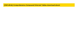 Pdf Epub Comprehensive Compound Interest Tables Download Ebook