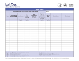 Incontinence Stool Recording Chart Fill Online Printable