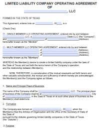 Where i see most of my clients drop the ball is on the. Free Texas Llc Operating Agreement Template Pdf Word Start Your Small Business Today