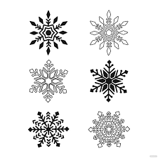 black and white snowflake vector in