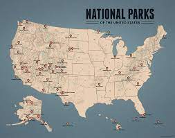 Give the gift of a poster for any birthday, holiday, wedding, anniversary, or graduation. Us National Parks Map 11x14 Print Best Maps Ever