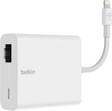 Amazon Com Belkin Ethernet Power Adapter With Lightning Connector Mfi Certified Lightning To Ethernet Adapter For Ipad Pos Systems B2b165bt Computers Accessories