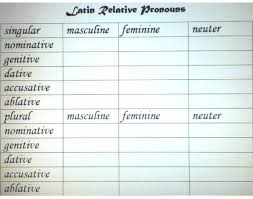 Game Statistics Latin Relative Pronoun Chart Purposegames