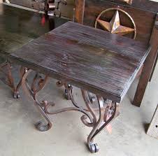 Wrought Iron End Table Base W Wood Top