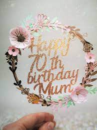 happy 70th birthday mum rose gold