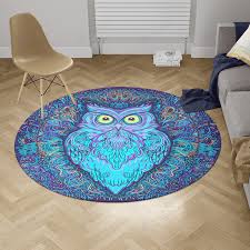 trippy owl round carpet artsybrand