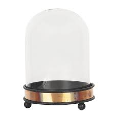 Metal Glass Round Glass Bell Jar