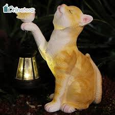 Cat Statue Solar Lights Cat Figurine