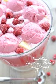 sparkling raspberry sherbet party punch