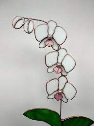 Stained Glass Orchid Glass Flower With