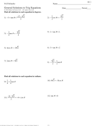 General Solutions To Trig Equations Pdf
