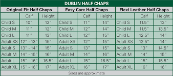 Chaps And Clothing Size Guide Equine Superstore