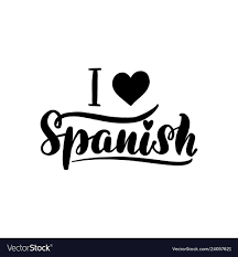 i love spanish lettering card royalty