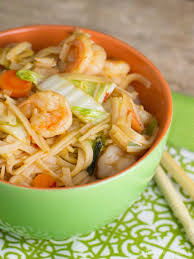 y rice noodle with shrimp and