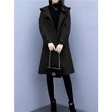 Long Coat Elegant Hooded Overcoat Fall