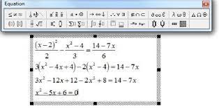 Equation Editor Of Ms Word