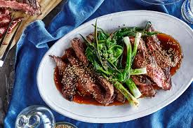 grilled flank steak and scallions