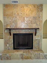 Fireplace Remodel Travertine Tile