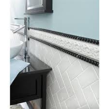 white gloss ceramic subway wall tile
