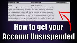 how to get your account unsuspended
