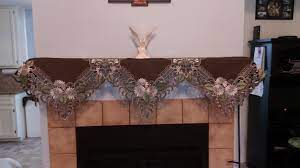 Fireplace Mantel Scarf With White